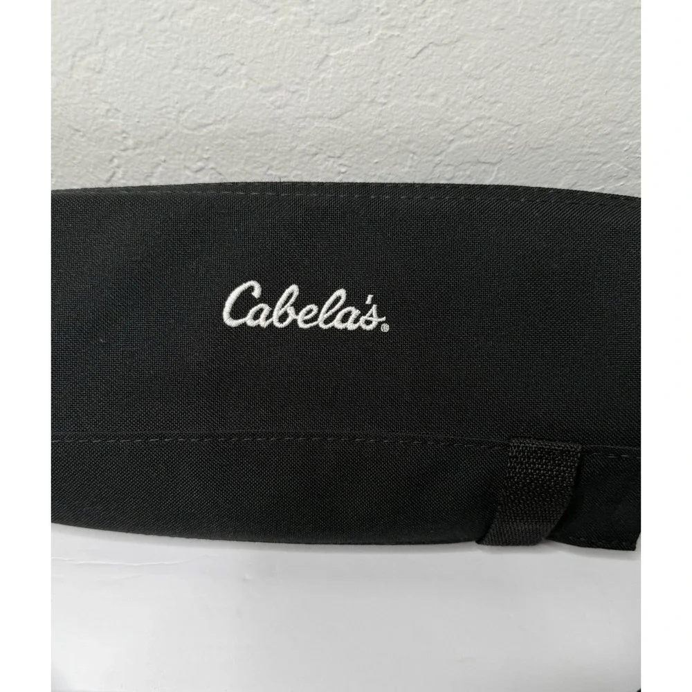 Cabelas Sports Bag Black Fishing Hunting Thick Sides One Pocket Pouch Zip Buckle